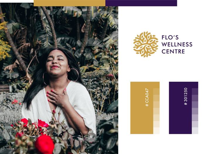 Flo’s Wellness Centre identity — Graphic Design work by a KYN trainer